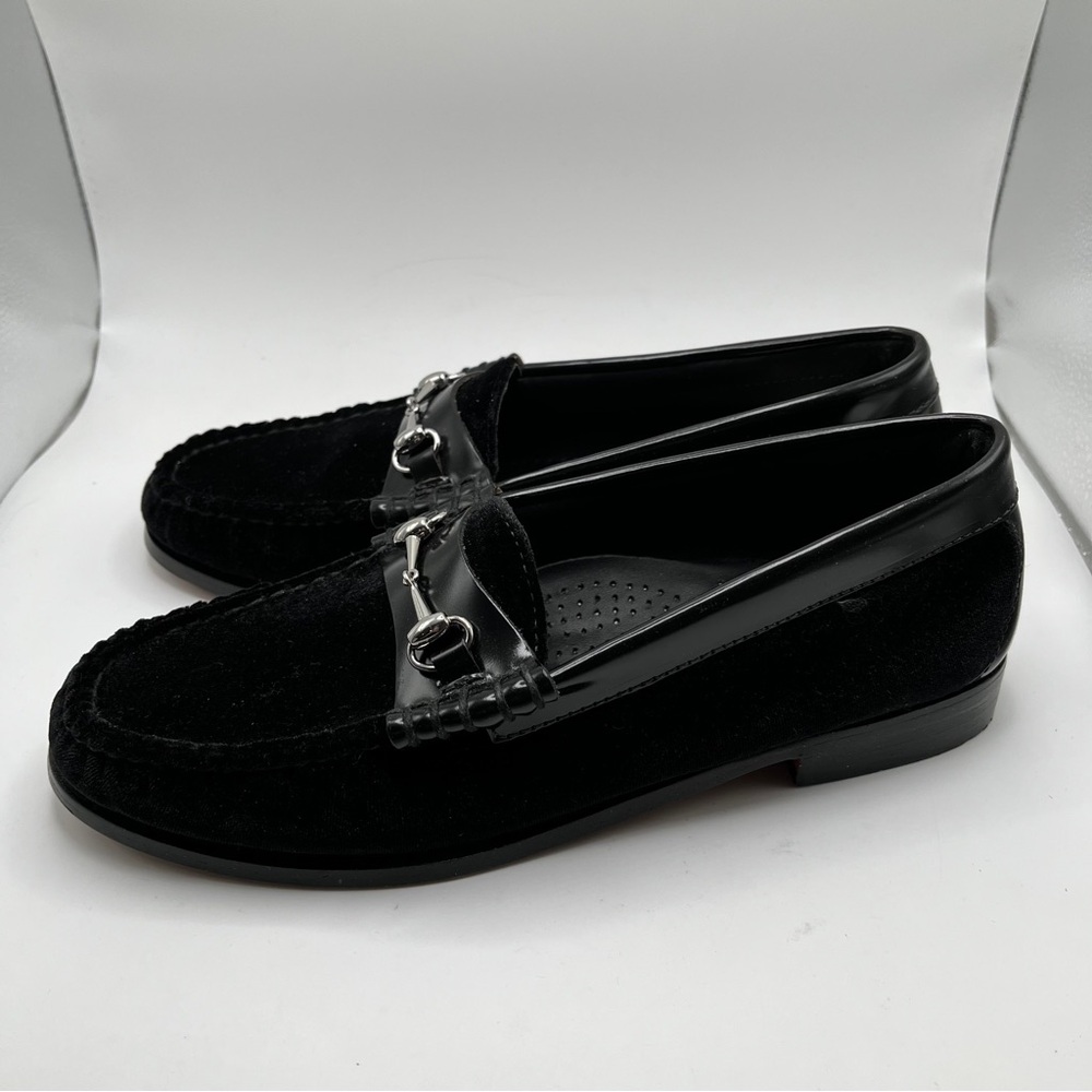 Nwob G.H. Bass Weejuns Lianna Black Velvet Horsebit Loafers Size 8 View 3